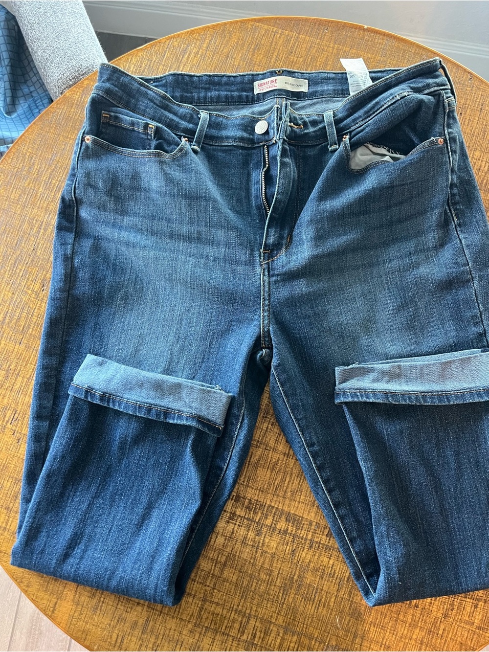 Dark Blue Women's Capri Jeans